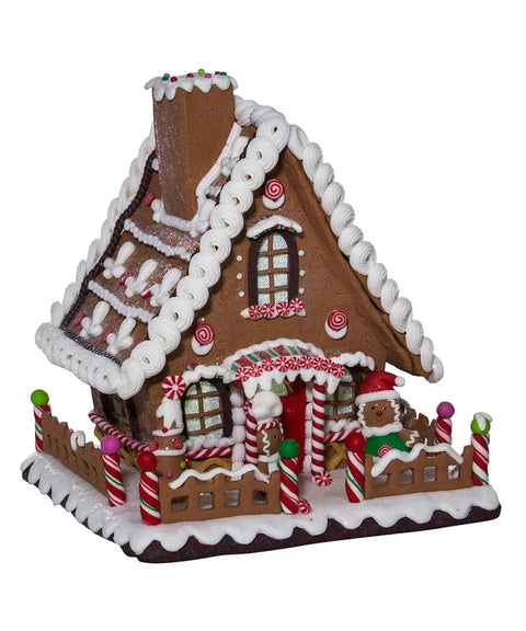 10" Battery-Operated LED Gingerbread Candy House