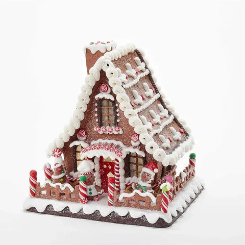 10" Battery-Operated LED Gingerbread Candy House