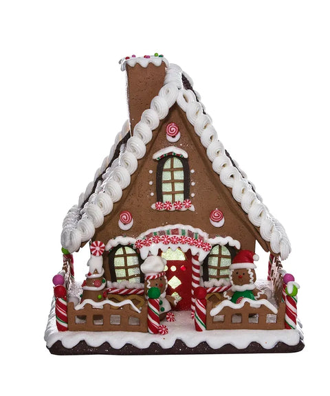 10" Battery-Operated LED Gingerbread Candy House