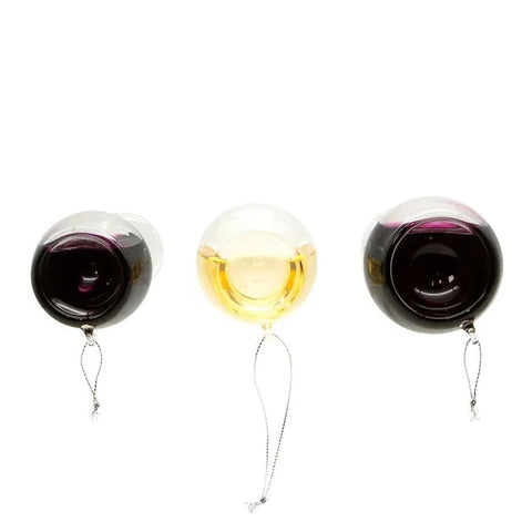 Glass Wine Glass Ornaments (3 Styles – Sold individually)