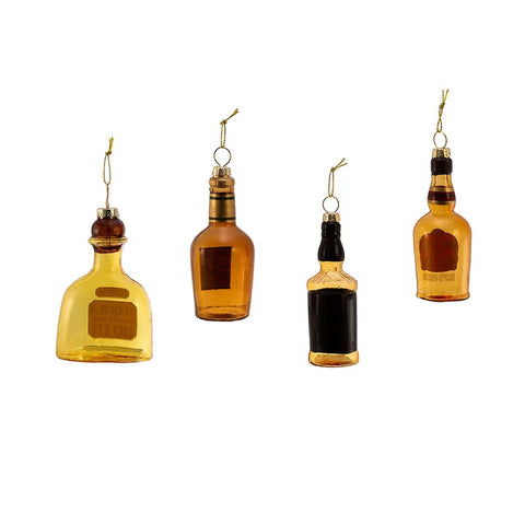 3.5" Glass Liquor Bottle Ornament (4 styles - Sold individually)