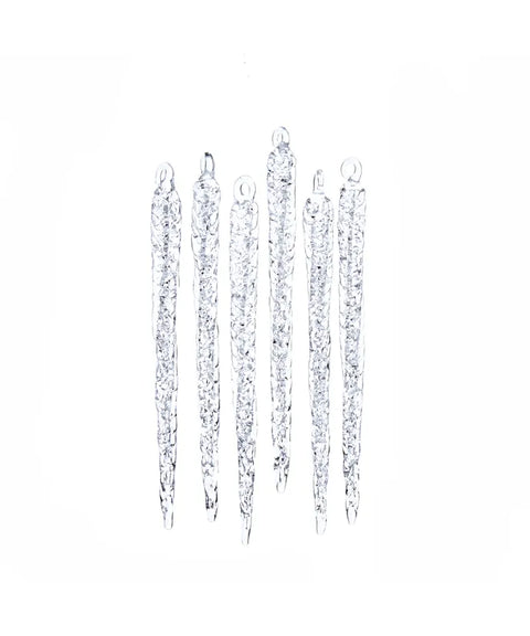 Spun Glass Icicle Ornaments, 6-Piece Box