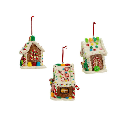 Gingerbread LED Candy House Ornament, 3.74"
