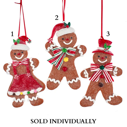 Gingerbread Girl and Boy Ornaments (3 Styles – Sold individually)