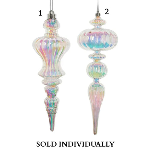 Opalescent Finial Ornaments (2 Styles – Sold individually)