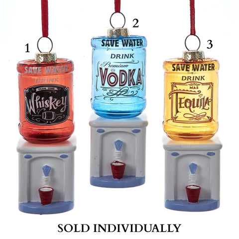 Glass Water Cooler With Liquor Saying Ornament (3 Styles – Sold individually)