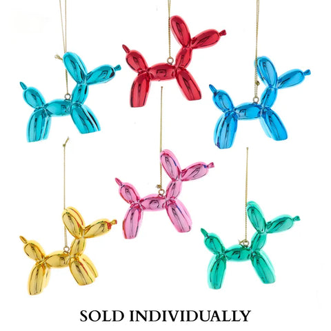 Shiny Colorful Balloon Dog Ornaments (6 Styles – Sold individually)