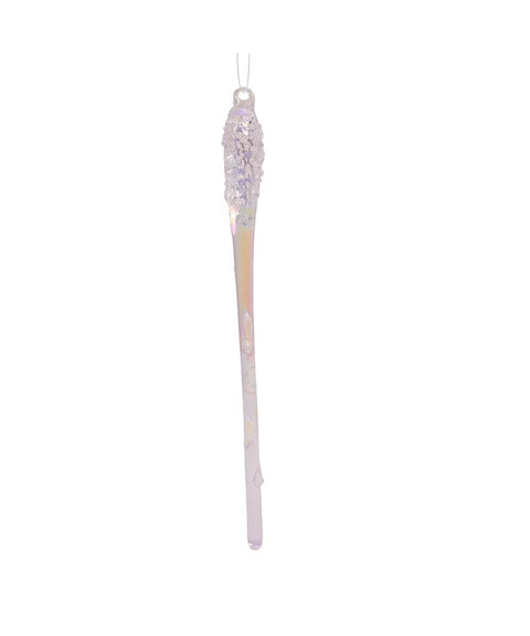 Glass Iridescent Icicle Ornaments, 6-Piece Box