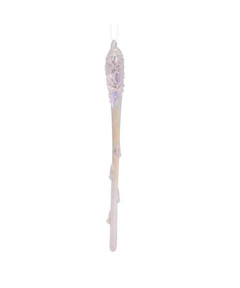 Glass Iridescent Icicle Ornaments, 6-Piece Box