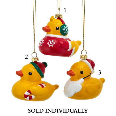 Christmas Rubber Duck Ornaments (3 Styles – Sold individually)