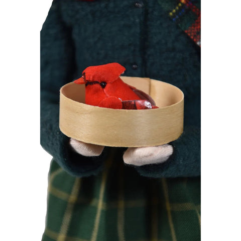 Cardinal Mrs Claus Caroler Figurine, 13"
