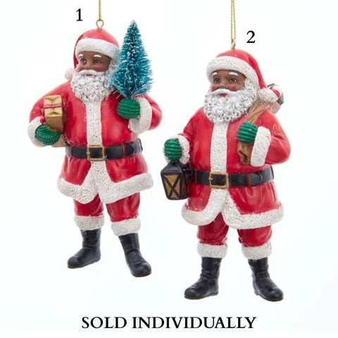 African American Santa Ornaments (2 Styles – Sold individually)