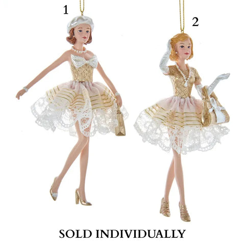 Golden Elegance Modern Shopping Girl Ornaments (2 Styles – Sold individually)