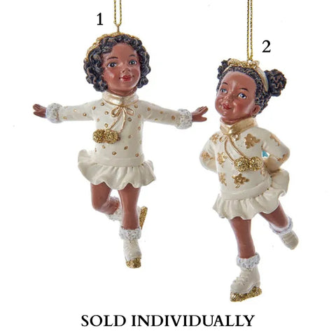 African American Skating Girl Ornaments (2 Styles – Sold individually)