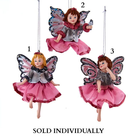 Pink and Pewter Fairy Ornaments (3 Styles – Sold individually)