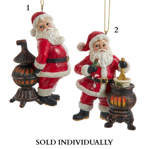 Traditional Nostalgic Santa With Stove Ornaments (2 Styles – Sold individually)