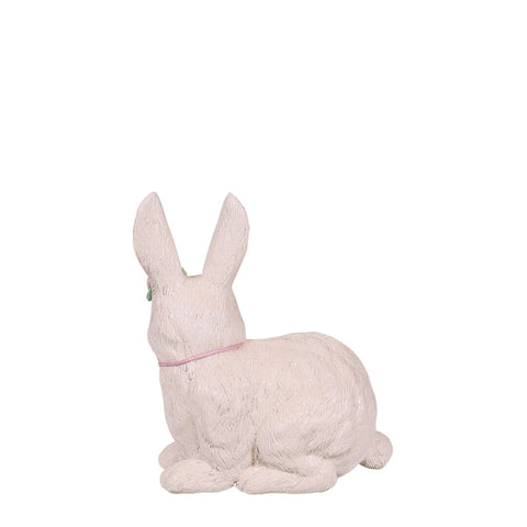 Easter White Laying Bunny Statue