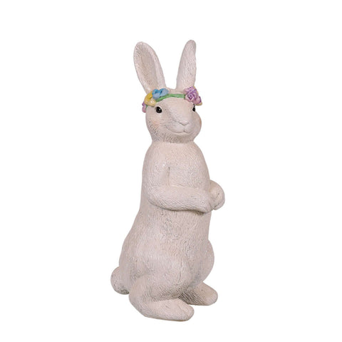 Easter White Standing Bunny Statue