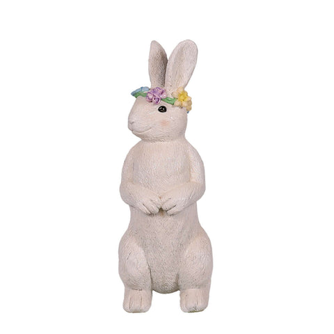 Easter White Standing Bunny Statue