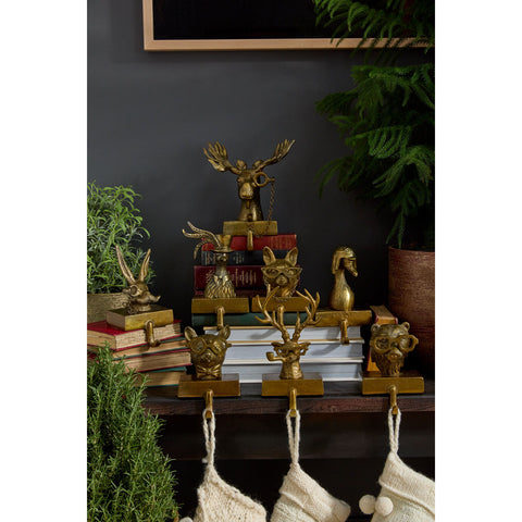E + E Beatrice the Bear Stocking Holder, 4.75"x 2.75"x 6.5" (Antique Gold)