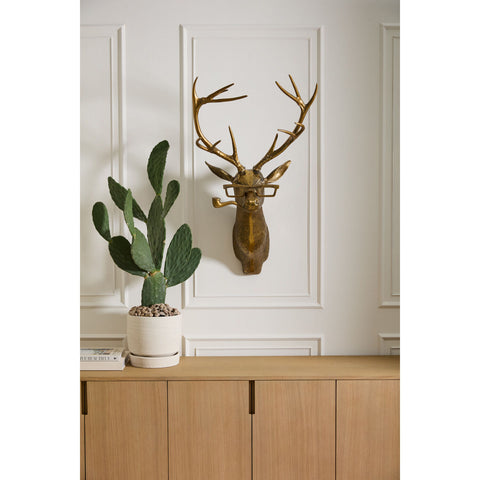 E + E Frankie the Buck Wall Mount, 13"x 8"x 47" (Antique Gold)