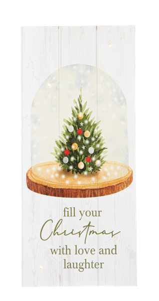 18"H Woodland Greetings - Light Up Box Plaques