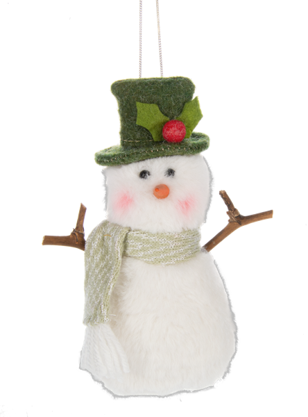 5.5"H  Woodland Greetings - Snowman Ornaments