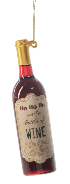 4.75"H Wine Bottle Ornaments with Label