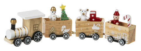8.5"L Christmas Train Figurines