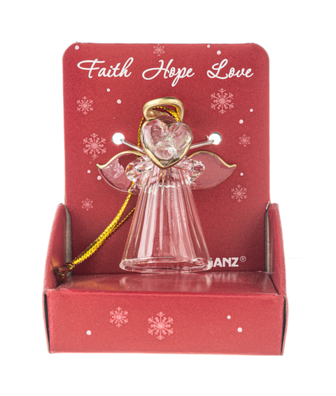 1.75"H Glass Blessed Angel Ornament