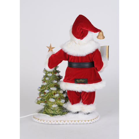 Lighted Christmas Eve Reverence Santa Figurine, 18"