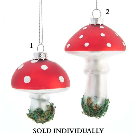 Glass Mushroom Ornaments (2 Styles – Sold individually)