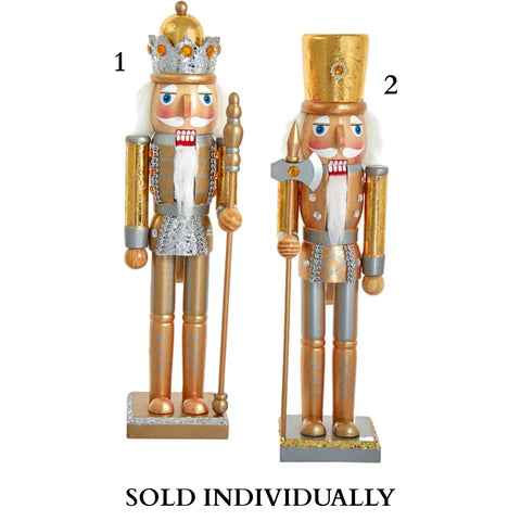 15" Gold and Silver Nutcrackers (2 Styles – Sold individually)