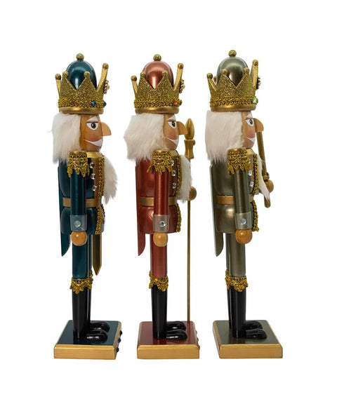 15" Teal, Green & Desert Rose Nutcrackers (3 Styles – Sold individually)