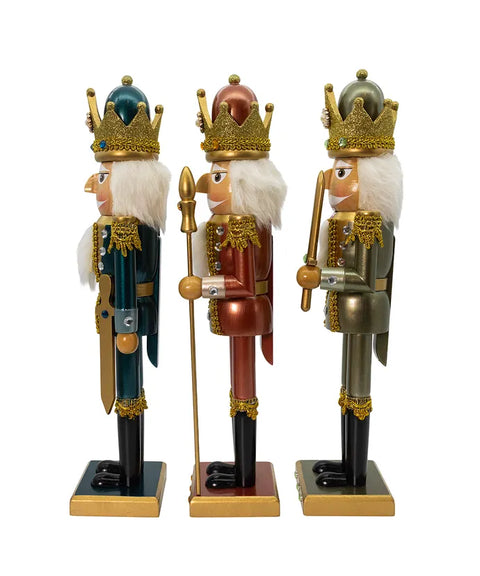 15" Teal, Green & Desert Rose Nutcrackers (3 Styles – Sold individually)