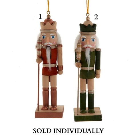 6" Wooden Rustic Modern Nutcracker Ornaments (2 Styles – Sold individually)