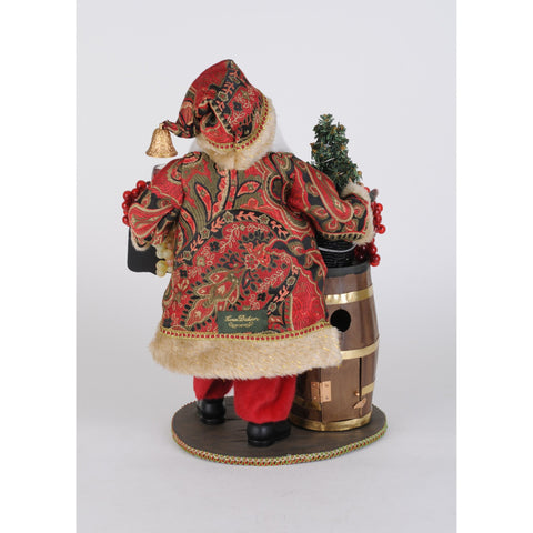 Lighted Merlot Cork Collector Santa Figurine, 18"