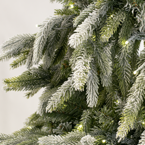 Flocked Tyrol Pine Tree, LED Lit, 6.5'