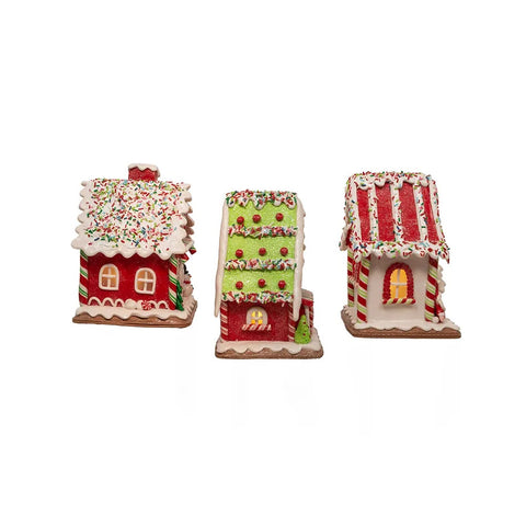 Battery-Operated LED Santa Gingerbread Houses, 7" (3 styles - sold individually)
