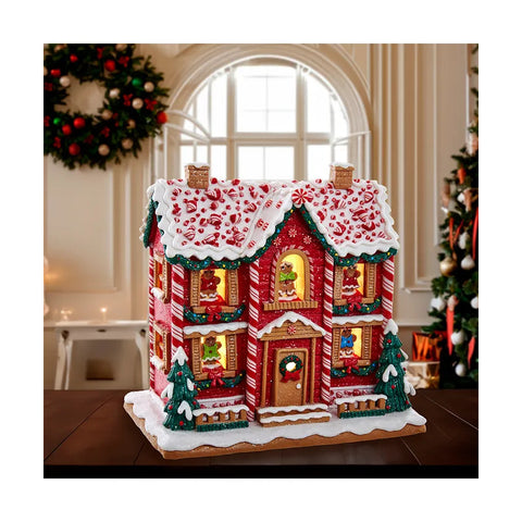 9.5" Battery-Operated Lighted Musical Gingerbread House