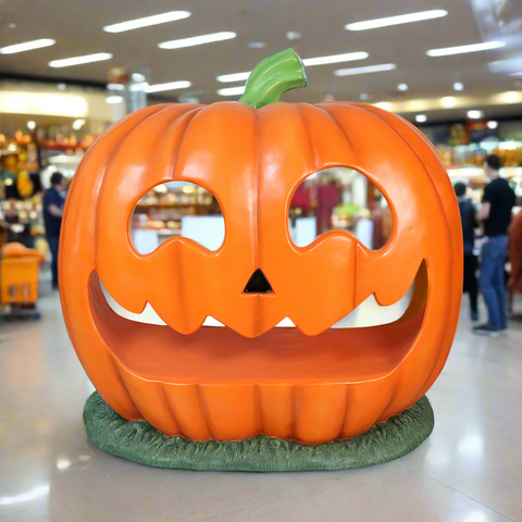 Giant Halloween pumpkin in the shop