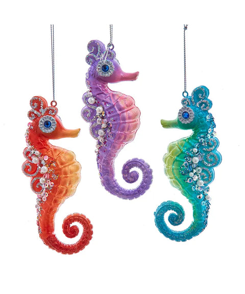 Glass Sea Horse Ornaments (sold individually)