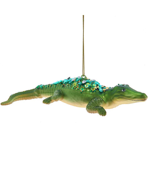 Glass Alligator Ornament