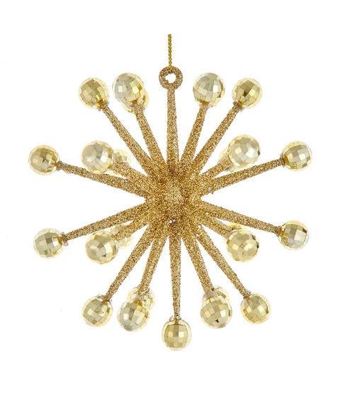 Gold Glittered Spike Ornament