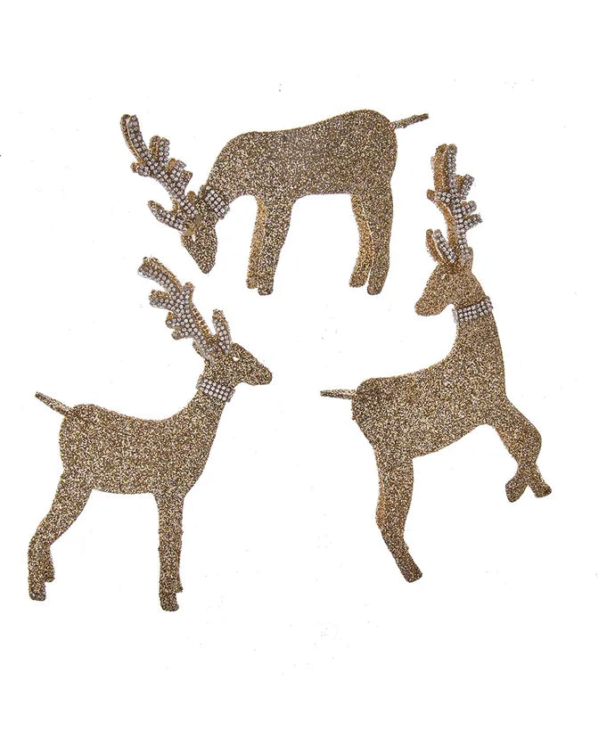 Champagne Gold Jeweled Deer Ornament