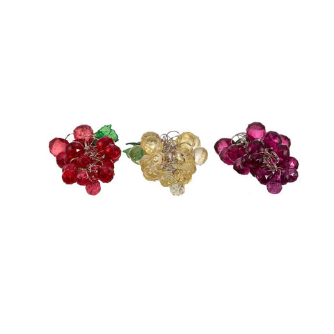 Beaded Grape Ornaments, 4" (3 styles - sold individually)