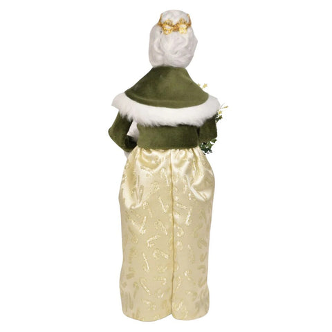 Gold Sparkle Mrs Claus Caroler Figurine, 13"
