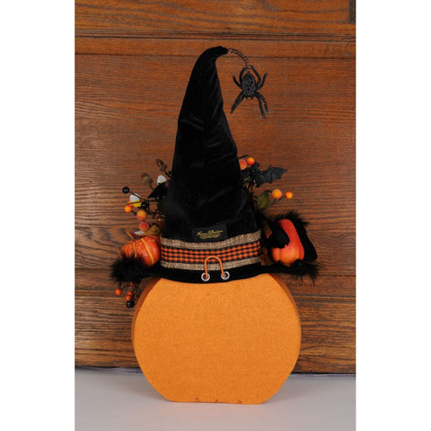 Lighted "Happy Halloween" Pumpkin W/D Hanger, 22"