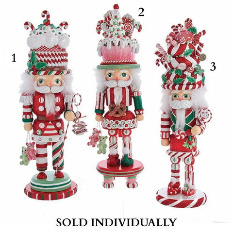 18" Hollywood Nutcrackers™ Candy and Cake Hat Nutcracker (3 Styles – Sold individually)