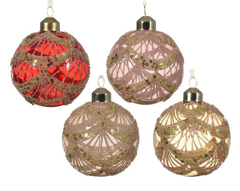 Opaque Glass Ornaments 3.15" diameter (4 colors available - sold individually) - Pick up only